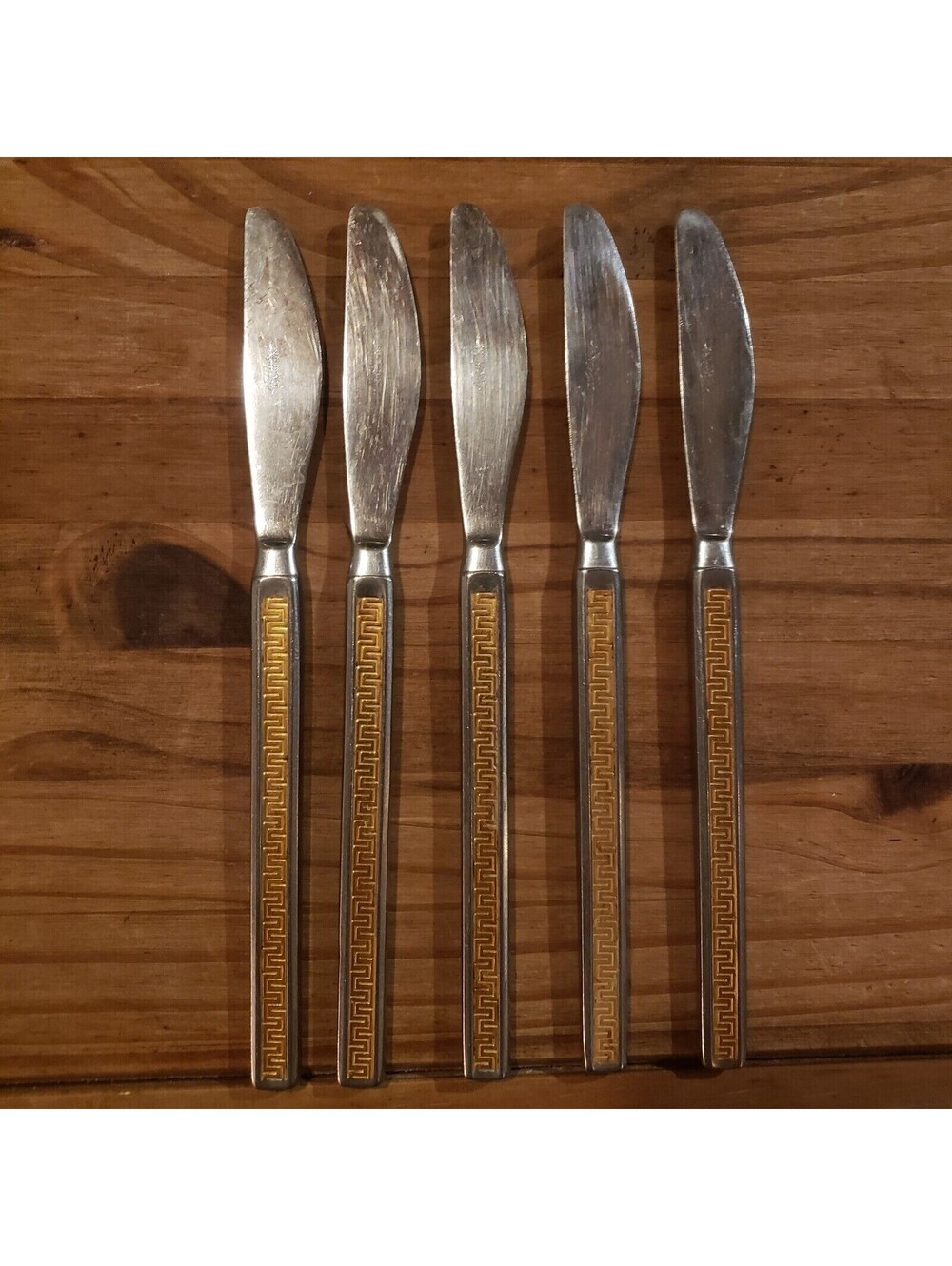 5 Noritake EROS GOLD Stainless 18-8 Dinner Knife Japan Silverware Flatware